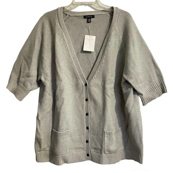 Lands' End Sweaters - SOLD Lands End Drifter Cardigan Sweater Short Sleeve Pockets V Neck Gray Sz 3…